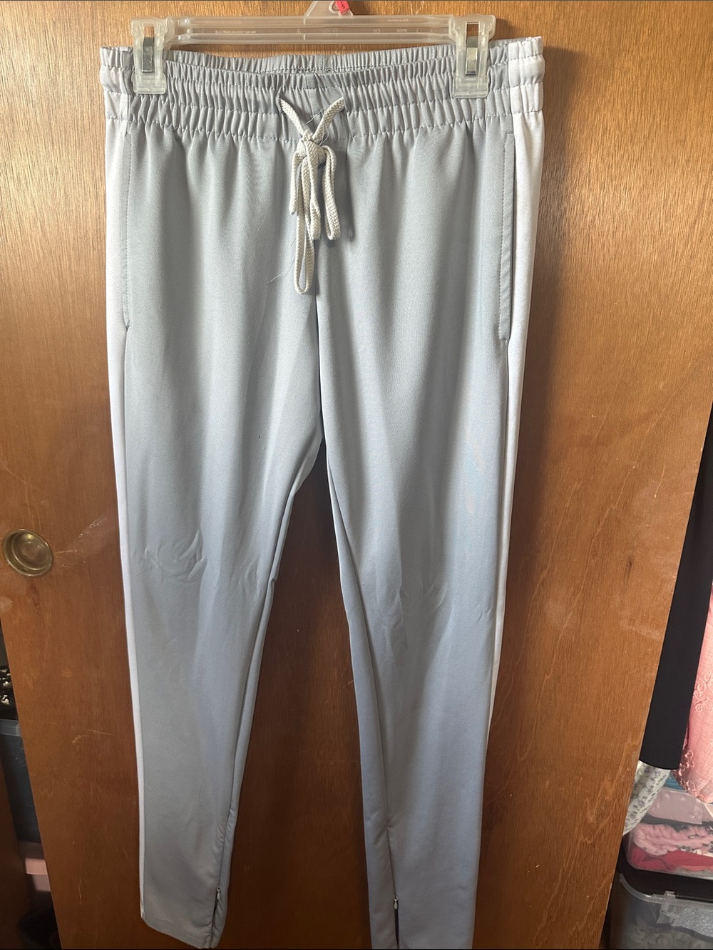 Men's Light Gray Jogger Sweatpants with Drawstring Waist